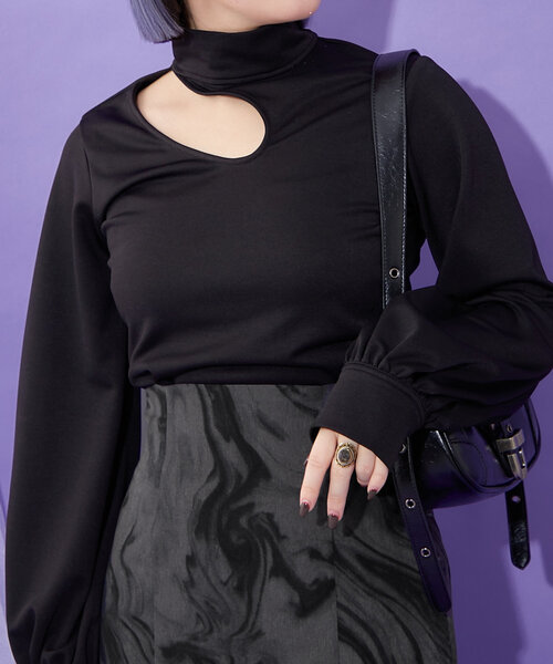 Mavie..7（メヴィセットゥ）の「【Mavie..7】デコルテ魅せTOPS（Tシャツ/カットソー・レディース・ブラック・FREE）」の18枚目の写真