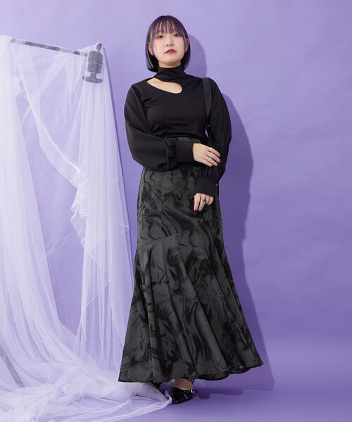 Mavie..7（メヴィセットゥ）の「【Mavie..7】デコルテ魅せTOPS（Tシャツ/カットソー・レディース・ブラック・FREE）」の8枚目の写真