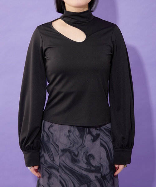 Mavie..7（メヴィセットゥ）の「【Mavie..7】デコルテ魅せTOPS（Tシャツ/カットソー・レディース・ブラック・FREE）」の12枚目の写真