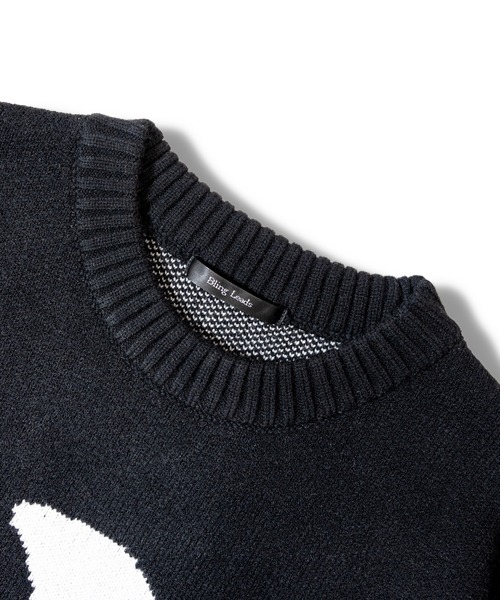 JACKROSE（ジャックローズ）の「ﾈｺ柄JQDｸﾙｰﾈｯｸ（ニット/セーター・メンズ・ブラック/グレー・M/L/XL）」の7枚目の写真