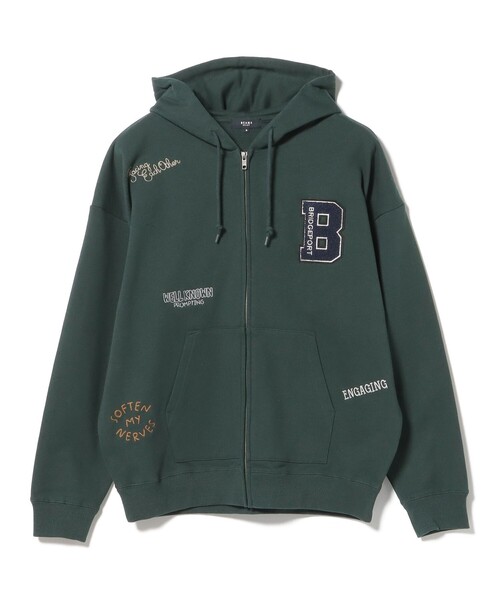 BEAMS HEART（ビームスハート）の「【ユニセックス】レタードワッペン ジップ パーカー（パーカー・メンズ・ライトグレー/ダークグリーン/ネイビー・SMALL/MEDIUM/LARGE）」の8枚目の写真