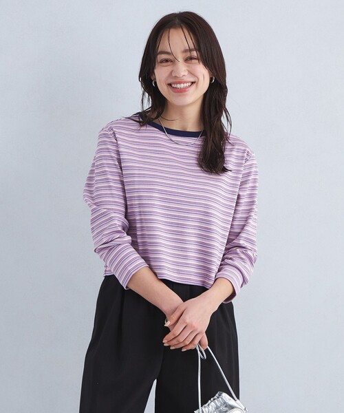 green label relaxing(グリーンレーベルリラクシング)の「コンパクト クロップド プルオーバー カットソー(Tシャツ/カットソー・レディース・オフホワイト/ダークグレー/その他2/その他3・FREE)」の5枚目の写真