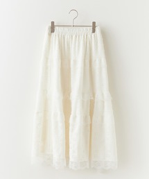 Flower Lace Tiered Skirt / フラワーレースティアードスカート