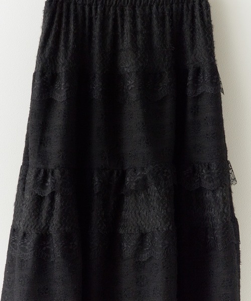 BLANK　（ブランク）の「Flower Lace Tiered Skirt / フラワーレースティアードスカート（スカート・レディース・ブラック/ホワイト・FREE）」の17枚目の写真