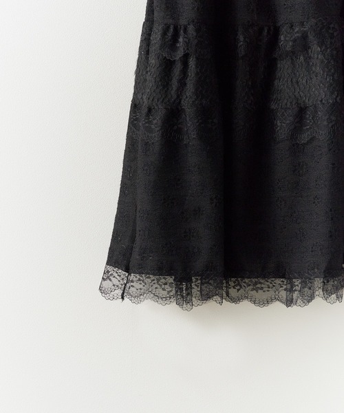 BLANK　（ブランク）の「Flower Lace Tiered Skirt / フラワーレースティアードスカート（スカート・レディース・ブラック/ホワイト・FREE）」の18枚目の写真