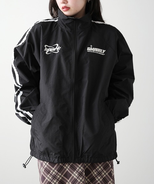 ⭐️18時までお値下げ中！24'限定トラックジャケット / オーラル SUGGESTION/サジェッション 袖ラインナイロンラグランBL トラック