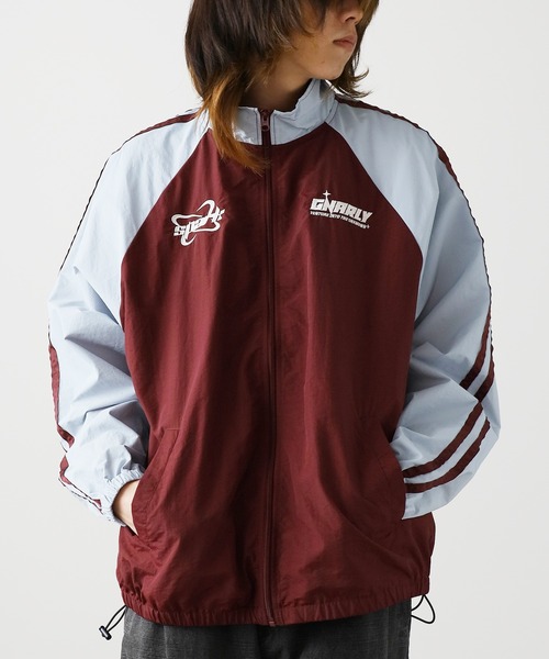 セール】SUGGESTION/サジェッション 袖ラインナイロンラグランBL