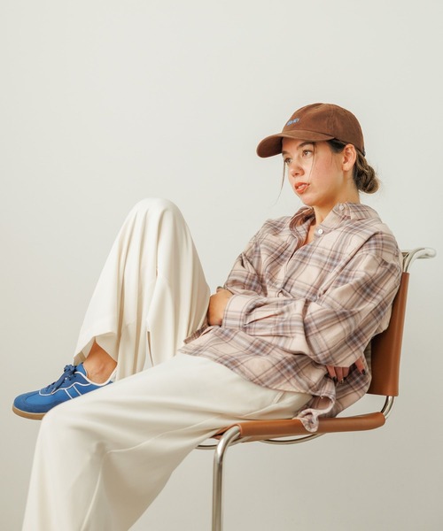 BAYFLOW（ベイフロー）の「[春先まで長く着られる]ソフトビエラチェックシャツ（シャツ/ブラウス・レディース・ベージュ/オフホワイト/ピンク/ブルー・FREE）」の9枚目の写真