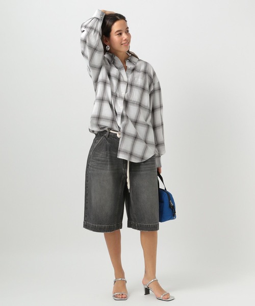 BAYFLOW（ベイフロー）の「[春先まで長く着られる]ソフトビエラチェックシャツ（シャツ/ブラウス・レディース・ベージュ/オフホワイト/ピンク/ブルー・FREE）」の17枚目の写真