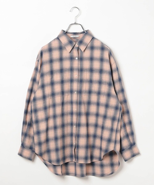 BAYFLOW（ベイフロー）の「[春先まで長く着られる]ソフトビエラチェックシャツ（シャツ/ブラウス・レディース・ベージュ/オフホワイト/ピンク/ブルー・FREE）」の21枚目の写真