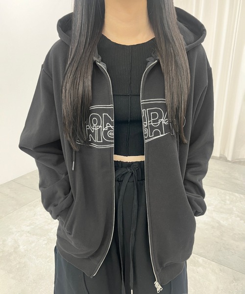 Figments（フィグメンツ）の「MONDAY NIGHTダブルZIPパーカー（パーカー・レディース・スミクロ/杢グレー・LARGE/X-LARGE）」の4枚目の写真