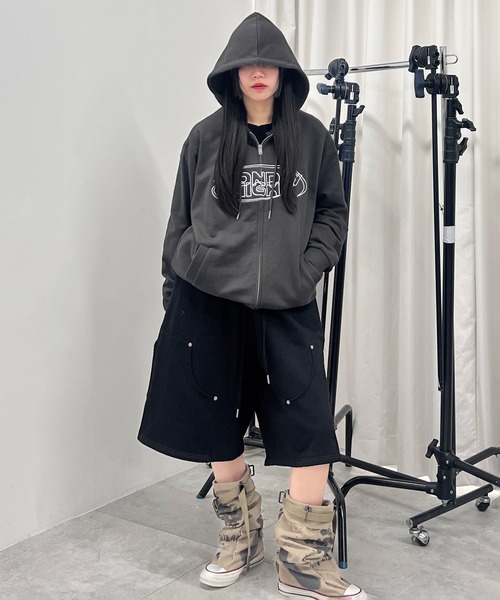 Figments（フィグメンツ）の「MONDAY NIGHTダブルZIPパーカー（パーカー・レディース・スミクロ/杢グレー・LARGE/X-LARGE）」の6枚目の写真