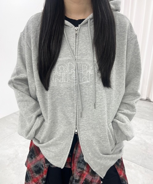 Figments（フィグメンツ）の「MONDAY NIGHTダブルZIPパーカー（パーカー・レディース・スミクロ/杢グレー・LARGE/X-LARGE）」の10枚目の写真