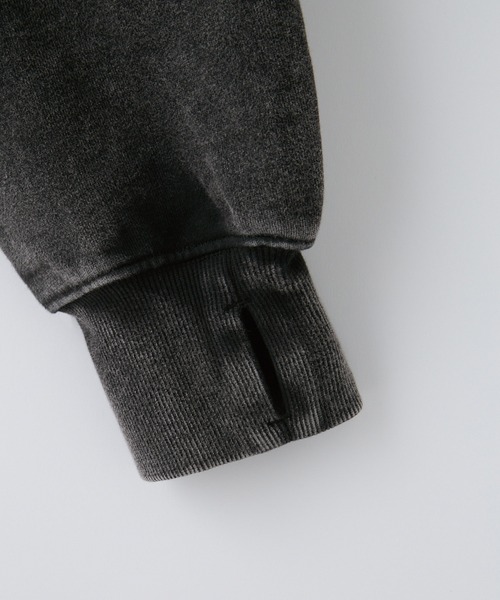 Ruelle(ルーエル)の「【Ruelle】Pigment-DyedCropped Sweat Hoodie / ピグメント加工クロップド丈スウェットパーカー(パーカー・メンズ・ブラック/アッシュグレー・L/M/S)」の14枚目の写真