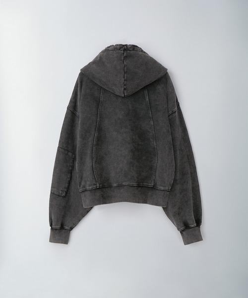Ruelle(ルーエル)の「【Ruelle】Pigment-DyedCropped Sweat Hoodie / ピグメント加工クロップド丈スウェットパーカー(パーカー・メンズ・ブラック/アッシュグレー・L/M/S)」の16枚目の写真