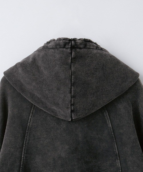 Ruelle(ルーエル)の「【Ruelle】Pigment-DyedCropped Sweat Hoodie / ピグメント加工クロップド丈スウェットパーカー(パーカー・メンズ・ブラック/アッシュグレー・L/M/S)」の17枚目の写真