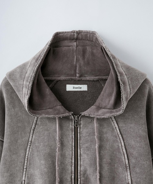 Ruelle(ルーエル)の「【Ruelle】Pigment-DyedCropped Sweat Hoodie / ピグメント加工クロップド丈スウェットパーカー(パーカー・メンズ・ブラック/アッシュグレー・L/M/S)」の19枚目の写真