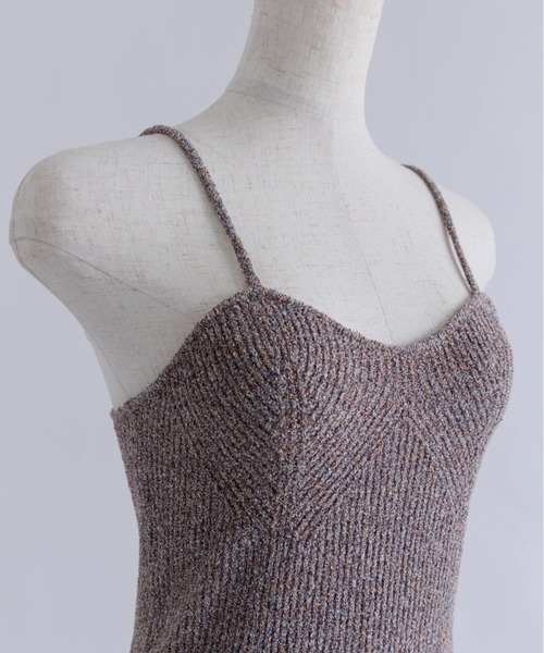 EN NEUME(エンノイム)の「【Set Up】Melange Knit Bustier(キャミソール・レディース・ブラウン/レッド・FREE)」の19枚目の写真