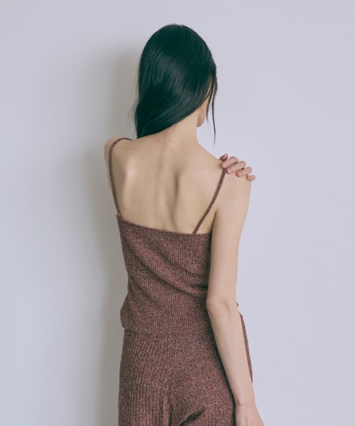 EN NEUME(エンノイム)の「【Set Up】Melange Knit Bustier(キャミソール・レディース・ブラウン/レッド・FREE)」の5枚目の写真