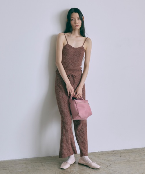 EN NEUME(エンノイム)の「【Set Up】Melange Knit Bustier(キャミソール・レディース・ブラウン/レッド・FREE)」の8枚目の写真