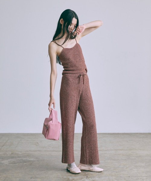 EN NEUME(エンノイム)の「【Set Up】Melange Knit Bustier(キャミソール・レディース・ブラウン/レッド・FREE)」の9枚目の写真