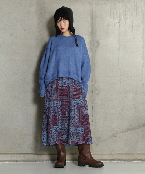 ROSE BUD(ローズバッド)の「【WEB・一部店舗限定】ウォッシャブルクルーネックニット(ニット/セーター・レディース・グレー/ホワイト/ブルー・ONE SIZE)」の4枚目の写真