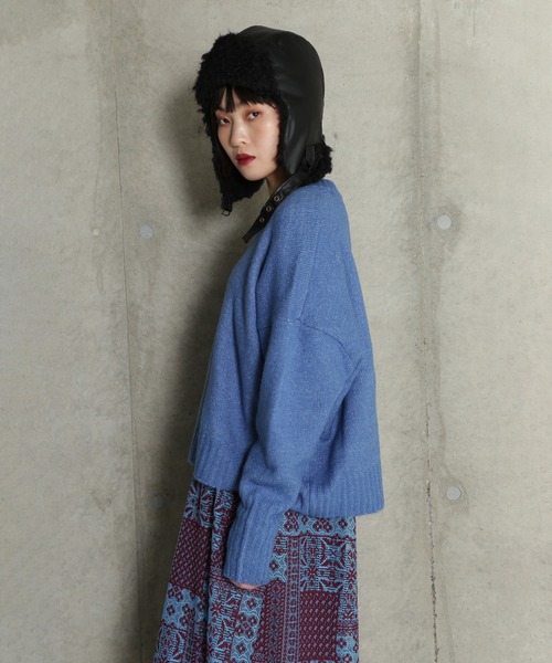 ROSE BUD(ローズバッド)の「【WEB・一部店舗限定】ウォッシャブルクルーネックニット(ニット/セーター・レディース・グレー/ホワイト/ブルー・ONE SIZE)」の7枚目の写真