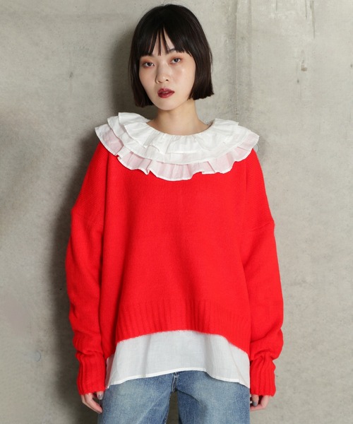 ROSE BUD(ローズバッド)の「【WEB・一部店舗限定】ウォッシャブルクルーネックニット(ニット/セーター・レディース・グレー/ホワイト/ブルー・ONE SIZE)」の20枚目の写真