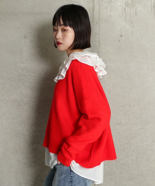 ROSE BUD(ローズバッド)の「【WEB・一部店舗限定】ウォッシャブルクルーネックニット(ニット/セーター・レディース・グレー/ホワイト/ブルー・ONE SIZE)」の21枚目の写真