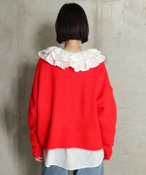 ROSE BUD(ローズバッド)の「【WEB・一部店舗限定】ウォッシャブルクルーネックニット(ニット/セーター・レディース・グレー/ホワイト/ブルー・ONE SIZE)」の22枚目の写真