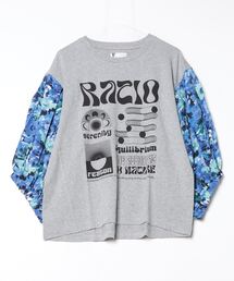 (OKIRAKU×ROSEBUD)リメイクライクプリントスリーブトップ