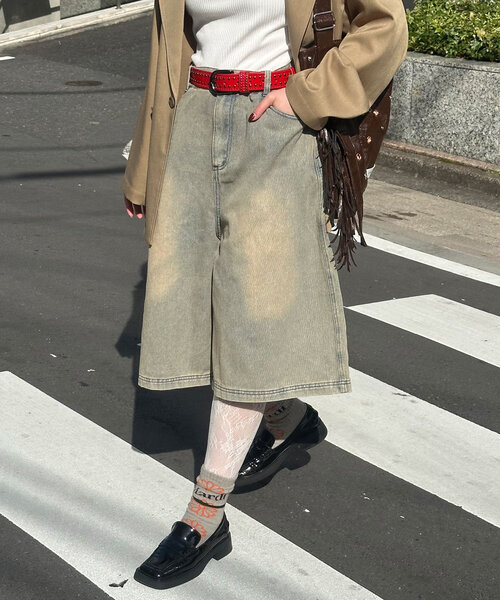 CIAOPANIC（チャオパニック）の「オーバーダイブラストバギーショーツ/ハーフパンツ（その他パンツ・レディース・ネイビー/ブルー/ブラック・MEDIUM/LARGE/SMALL）」の3枚目の写真