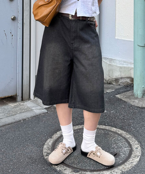 CIAOPANIC（チャオパニック）の「オーバーダイブラストバギーショーツ/ハーフパンツ（その他パンツ・レディース・ネイビー/ブルー/ブラック・MEDIUM/LARGE/SMALL）」の2枚目の写真