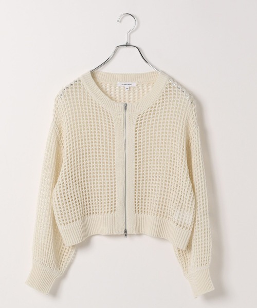 ニットカーディガン メッシュニット ユニセックス L1541 GLOBAL WORK カーディガン メッシュニットZIPカーデ/309341