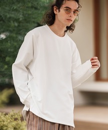 mlt5084-ルーズシルエットパネルサイドスリットカットソー