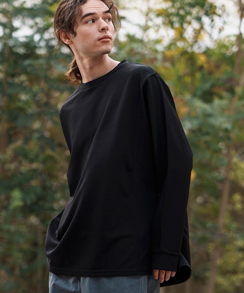 CAMBIO（カンビオ）の「mlt5084-ルーズシルエットパネルサイドスリットカットソー（Tシャツ/カットソー・メンズ・ホワイト/ブラック/グレイッシュベージュ・M/L/XL）」の2枚目の写真