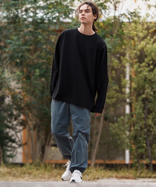 CAMBIO（カンビオ）の「mlt5084-ルーズシルエットパネルサイドスリットカットソー（Tシャツ/カットソー・メンズ・ホワイト/ブラック/グレイッシュベージュ・M/L/XL）」の13枚目の写真