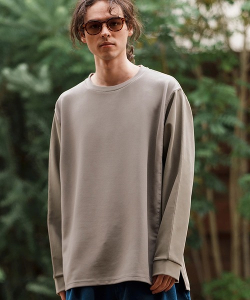 CAMBIO（カンビオ）の「mlt5084-ルーズシルエットパネルサイドスリットカットソー（Tシャツ/カットソー・メンズ・ホワイト/ブラック/グレイッシュベージュ・M/L/XL）」の16枚目の写真