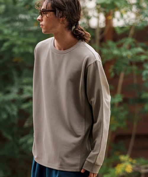 CAMBIO（カンビオ）の「mlt5084-ルーズシルエットパネルサイドスリットカットソー（Tシャツ/カットソー・メンズ・ホワイト/ブラック/グレイッシュベージュ・M/L/XL）」の17枚目の写真