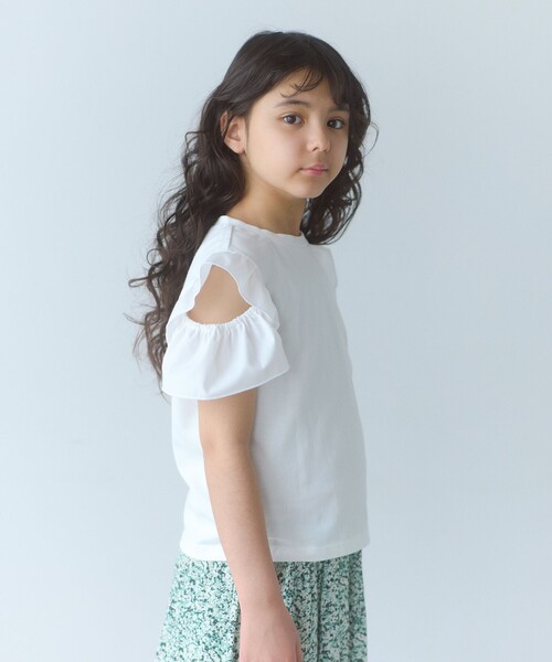 green label relaxing（グリーンレーベルリラクシング）の「【スタメンシリーズ】HC ショルダースリット Tシャツ / キッズ 100cm-160cm（Tシャツ/カットソー・キッズ・ライトブルー/ダークグレー/ライラック/オフホワイト/ブラウン系/ブラック・160cm/150cm/140cm/130cm/120cm/100cm/110cm）」の2枚目の写真