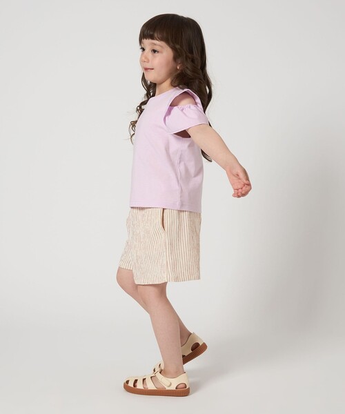 green label relaxing（グリーンレーベルリラクシング）の「【スタメンシリーズ】HC ショルダースリット Tシャツ / キッズ 100cm-160cm（Tシャツ/カットソー・キッズ・ライトブルー/ダークグレー/ライラック/オフホワイト/ブラウン系/ブラック・160cm/150cm/140cm/130cm/120cm/100cm/110cm）」の14枚目の写真