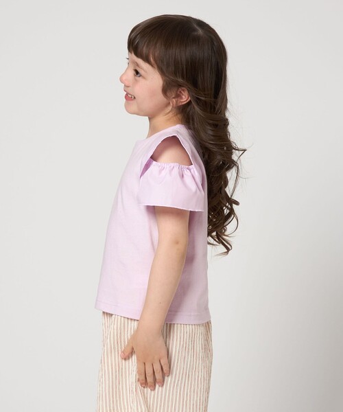 green label relaxing（グリーンレーベルリラクシング）の「【スタメンシリーズ】HC ショルダースリット Tシャツ / キッズ 100cm-160cm（Tシャツ/カットソー・キッズ・ライトブルー/ダークグレー/ライラック/オフホワイト/ブラウン系/ブラック・160cm/150cm/140cm/130cm/120cm/100cm/110cm）」の17枚目の写真