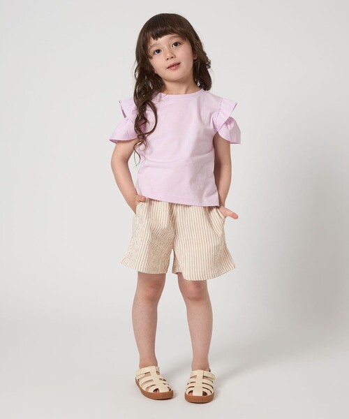 green label relaxing（グリーンレーベルリラクシング）の「【スタメンシリーズ】HC ショルダースリット Tシャツ / キッズ 100cm-160cm（Tシャツ/カットソー・キッズ・ライトブルー/ダークグレー/ライラック/オフホワイト/ブラウン系/ブラック・160cm/150cm/140cm/130cm/120cm/100cm/110cm）」の19枚目の写真