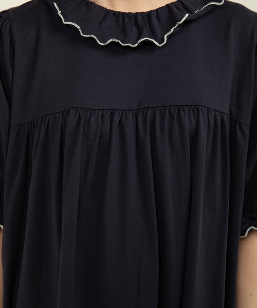 Dot&Stripes CHILD WOMAN(ドットアンドストライプス チャイルドウーマン)の「40/2マーセライズ天竺 切替カットソーワンピース(ワンピース・レディース・ブラック/ネイビー/レッド・FREE)」の5枚目の写真