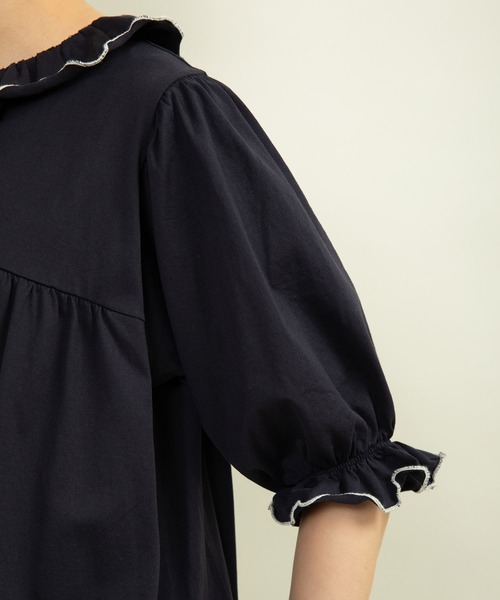 Dot&Stripes CHILD WOMAN(ドットアンドストライプス チャイルドウーマン)の「40/2マーセライズ天竺 切替カットソーワンピース(ワンピース・レディース・ブラック/ネイビー/レッド・FREE)」の8枚目の写真