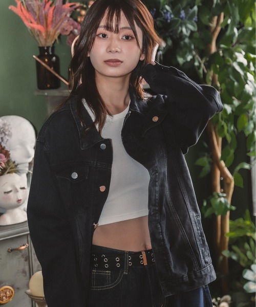 madrepadre(マドレパドレ)の「ヴィンテージウォッシュデニムジャケット(デニムジャケット・レディース・ネイビー/ブラック・SMALL/MEDIUM)」の3枚目の写真