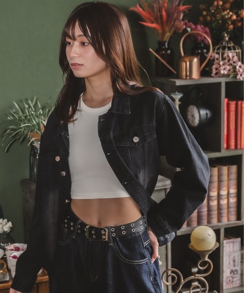 madrepadre(マドレパドレ)の「ヴィンテージウォッシュデニムジャケット(デニムジャケット・レディース・ネイビー/ブラック・SMALL/MEDIUM)」の5枚目の写真