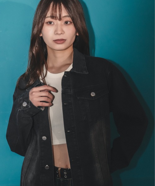 madrepadre(マドレパドレ)の「ヴィンテージウォッシュデニムジャケット(デニムジャケット・レディース・ネイビー/ブラック・SMALL/MEDIUM)」の7枚目の写真