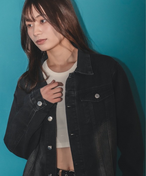 madrepadre(マドレパドレ)の「ヴィンテージウォッシュデニムジャケット(デニムジャケット・レディース・ネイビー/ブラック・SMALL/MEDIUM)」の8枚目の写真