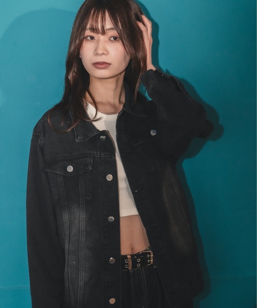 madrepadre(マドレパドレ)の「ヴィンテージウォッシュデニムジャケット(デニムジャケット・レディース・ネイビー/ブラック・SMALL/MEDIUM)」の10枚目の写真